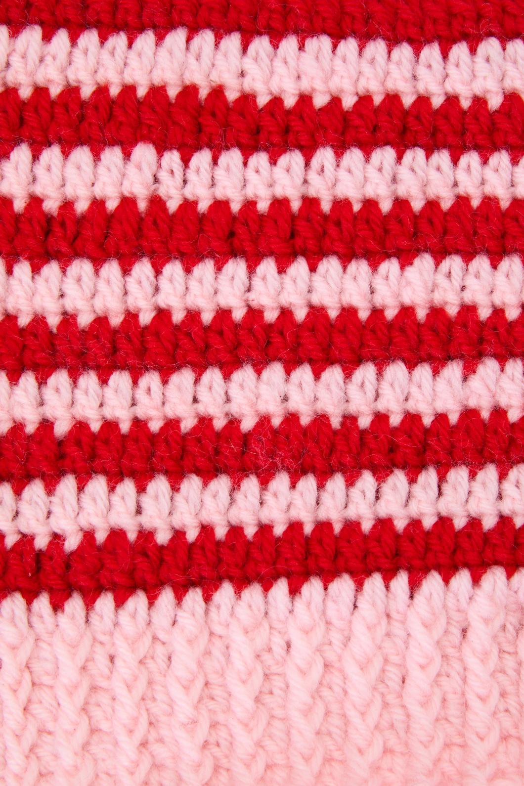 Black Friday - Pink Red Stripe Star Beanie - pink-red