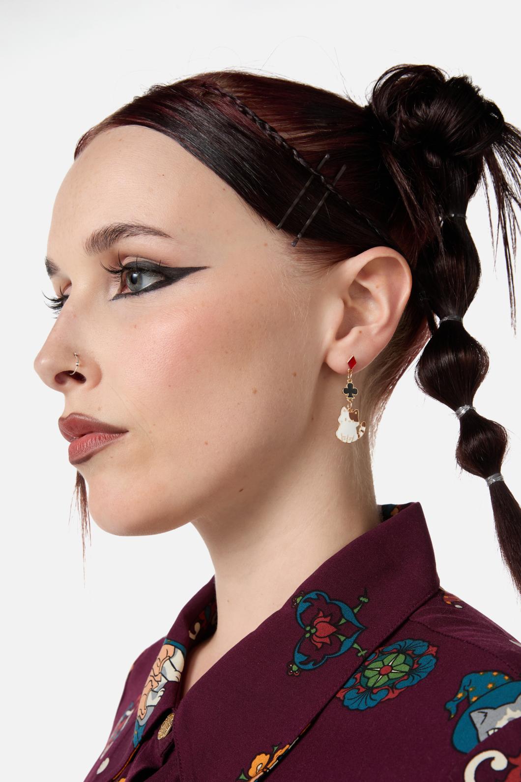 Black Friday - Kitty Card Earrings - multi