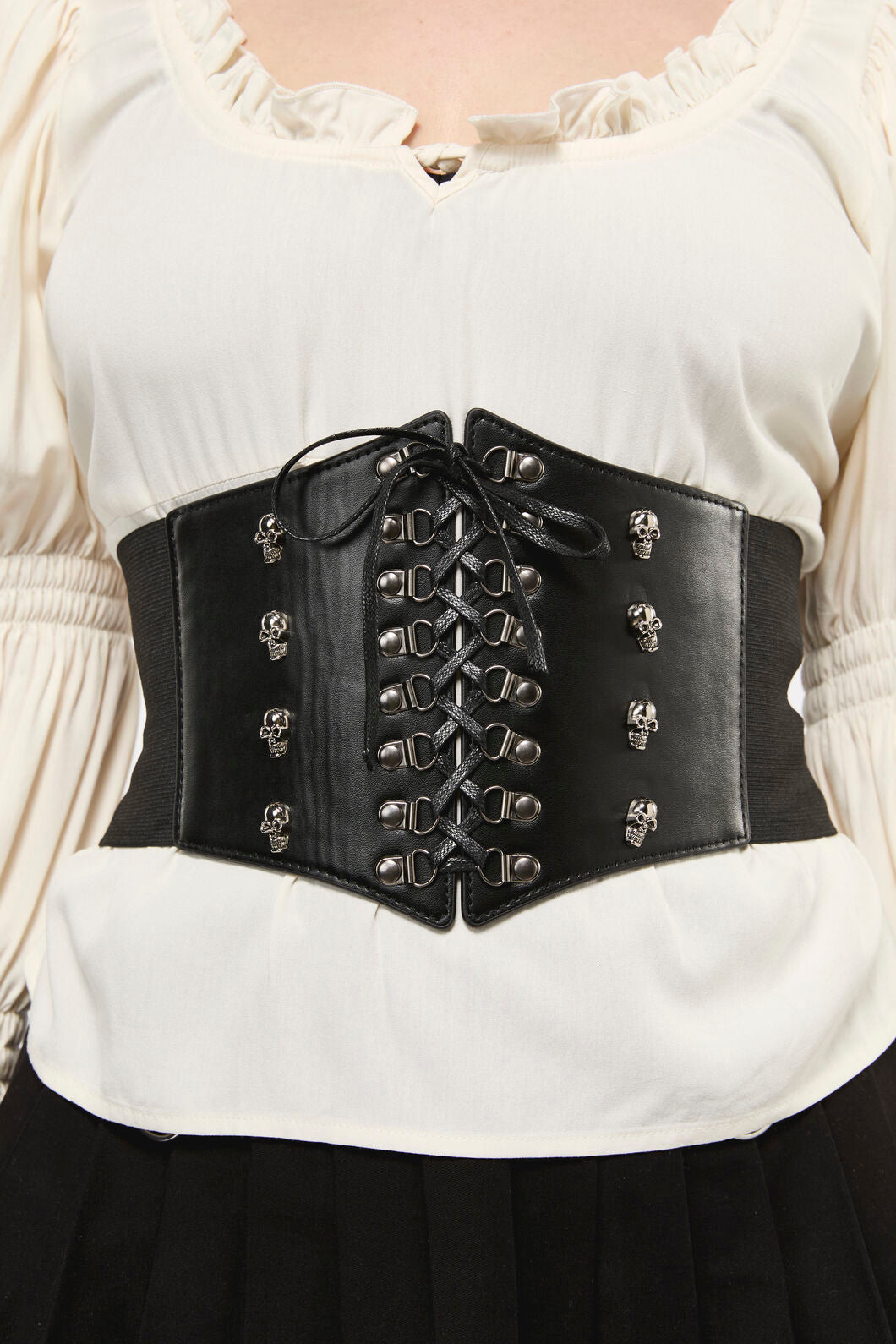 Black Friday - Skull Stud Croset Belt - black