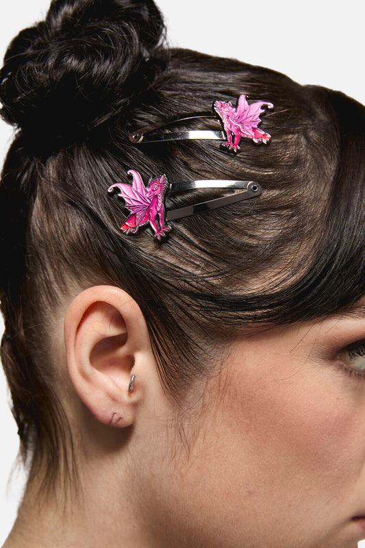 Black Friday - Dragon Wings Hair Clips - magenta
