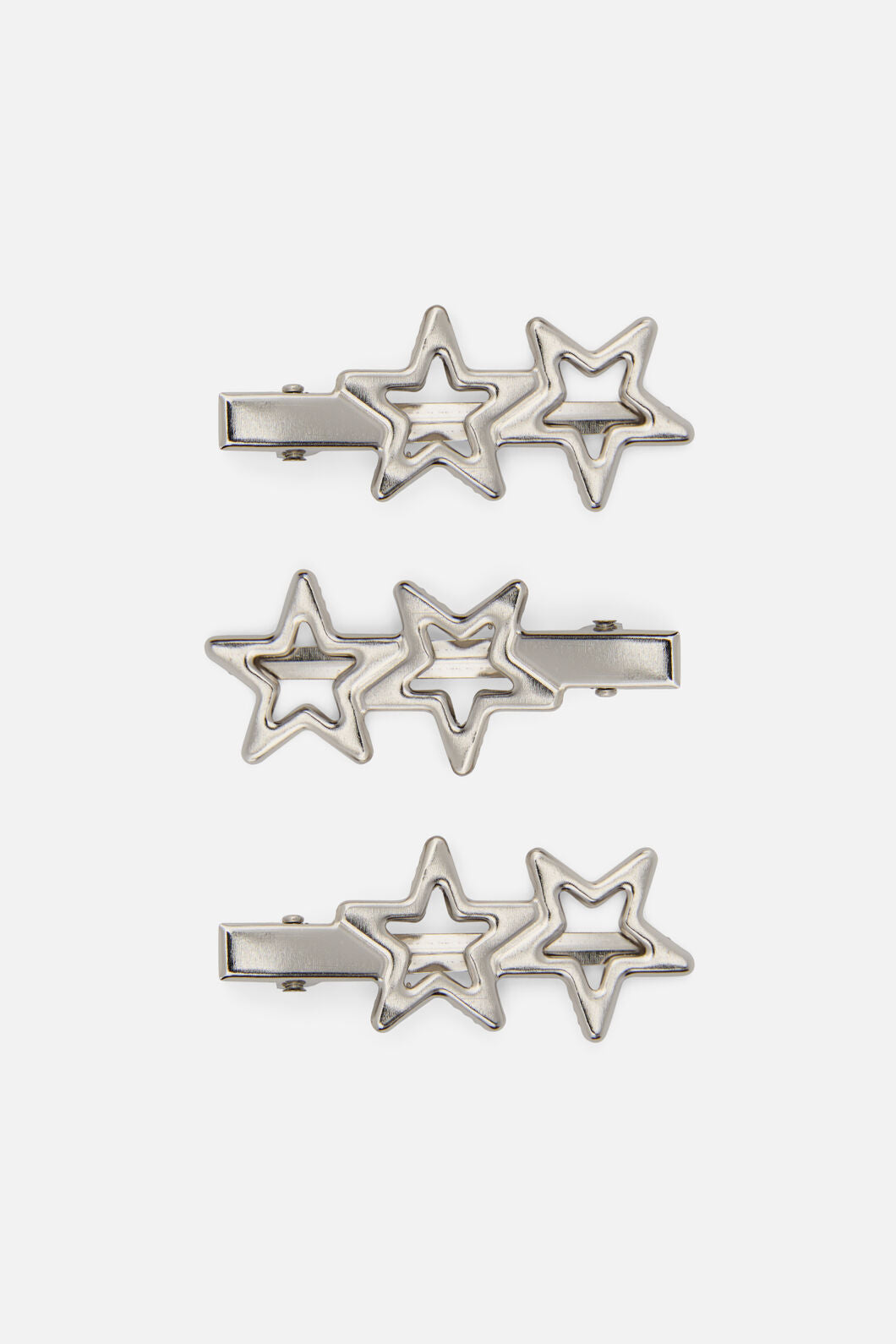 Black Friday - Stars Hair Clip Set - silver