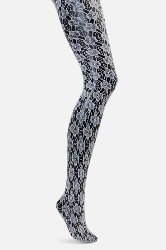 Black Friday - White Cut Out Daisy Tights - white