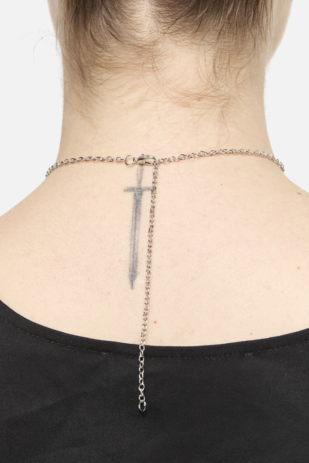 Black Friday - Moth & Key Necklace - silver