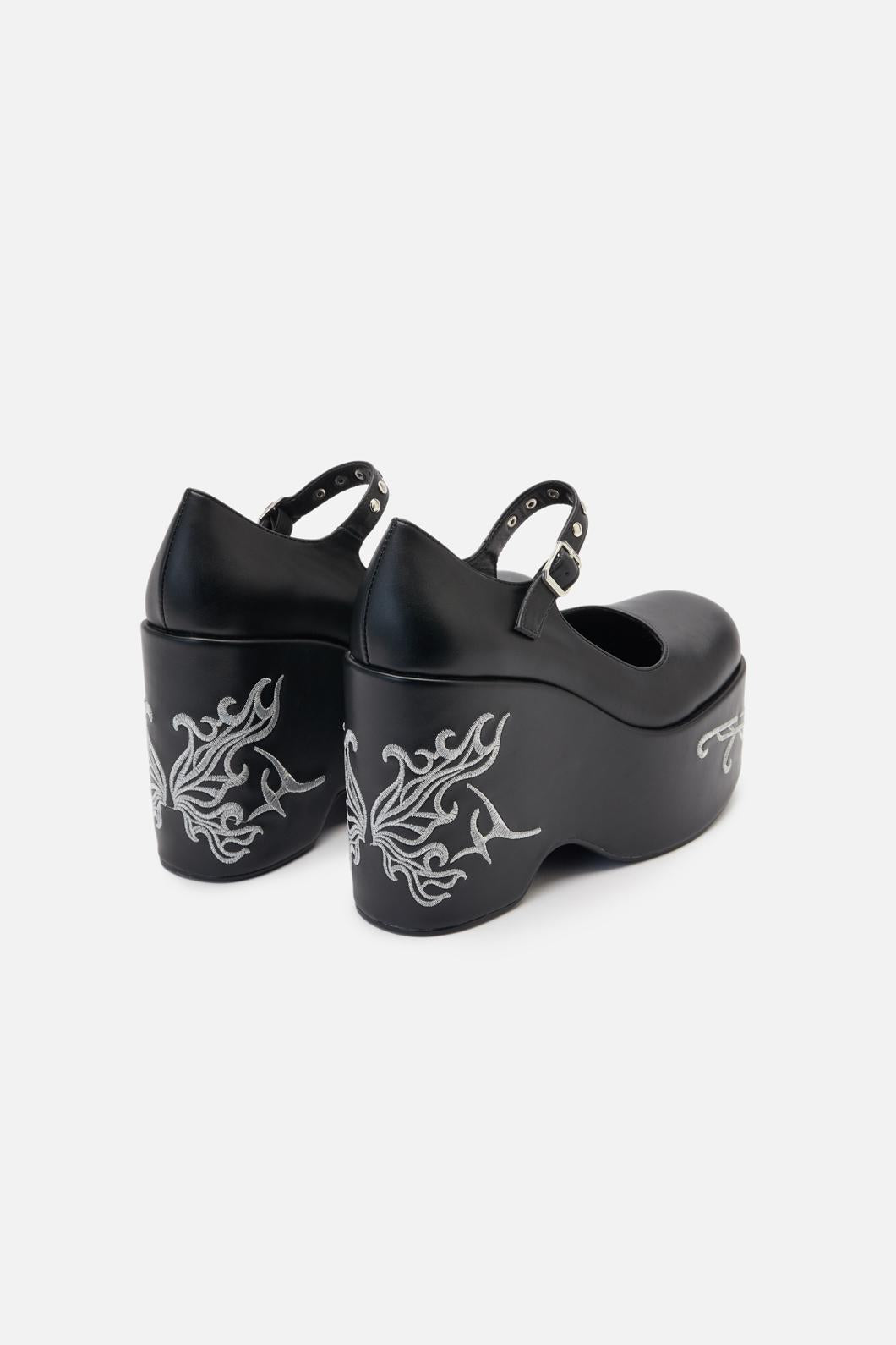 Black Friday - Platform Tattoo Mary Jane - black