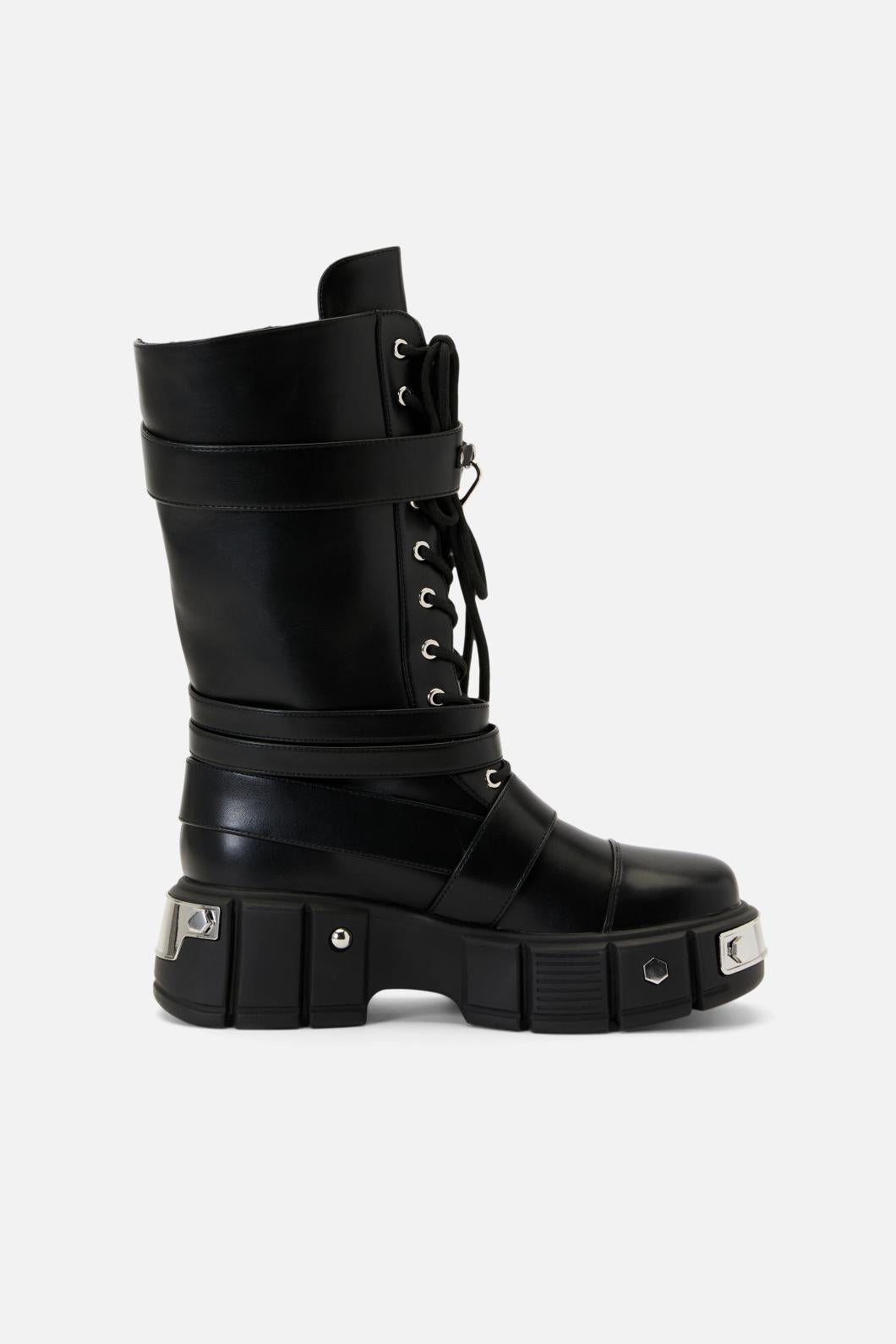 Black Friday - Straped In Combat Boot - black