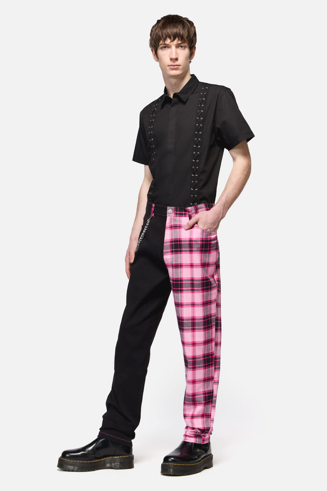 Dangerfield - Rococo Life ContrastTartanPant - black-pink