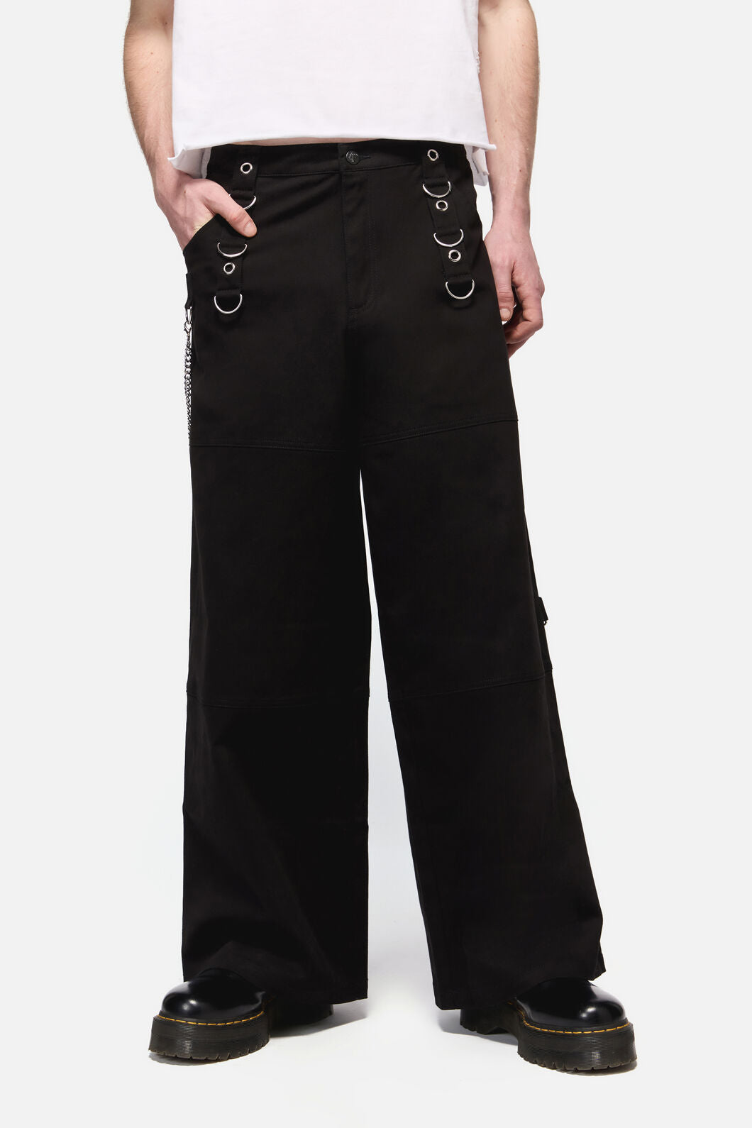 Dangerfield - Defiant GrungeTrimWideLegCargo - black