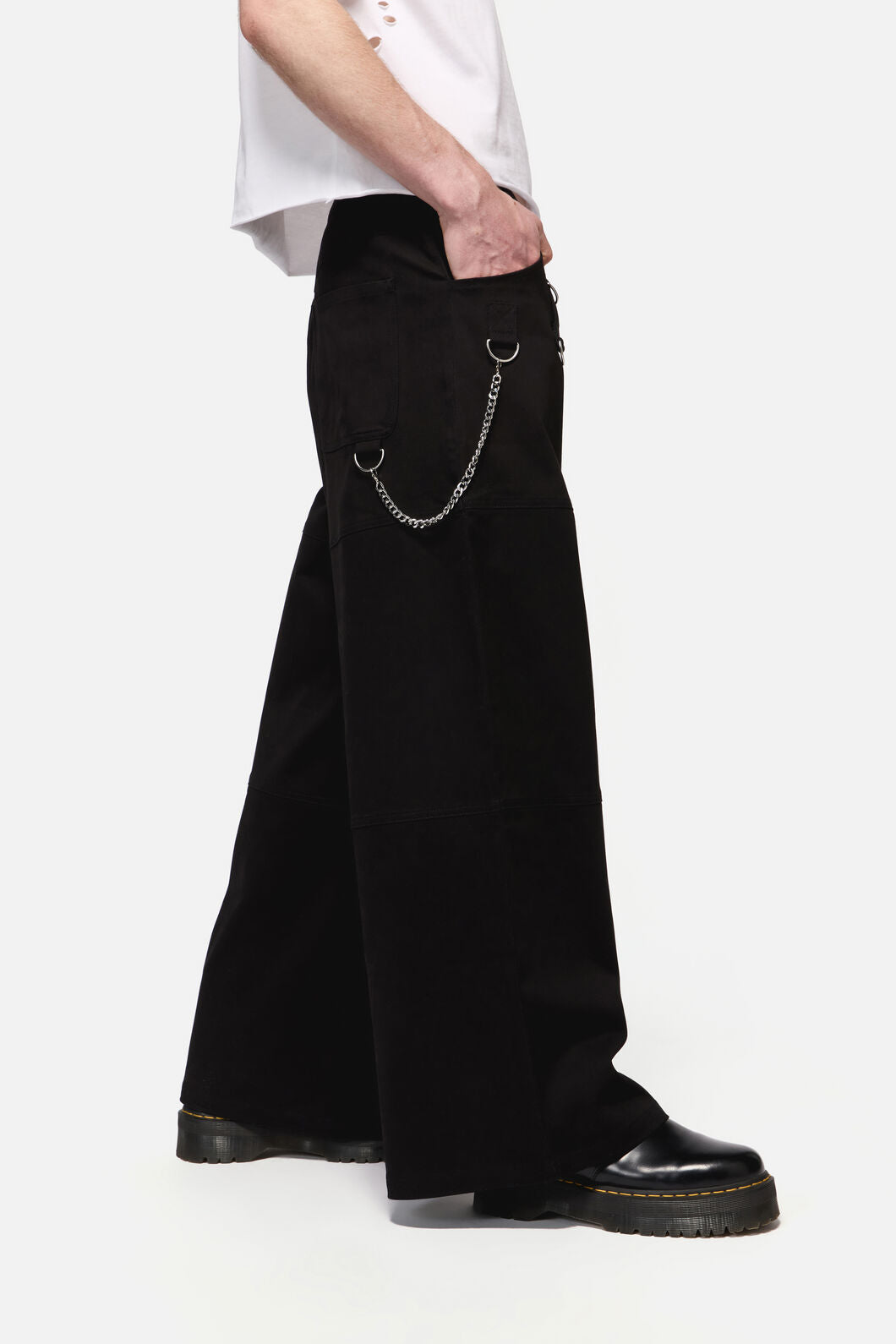 Dangerfield - Defiant GrungeTrimWideLegCargo - black