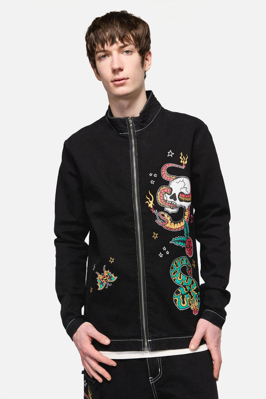 Dangerfield - Lawless Denim Zipper Jacket - grey