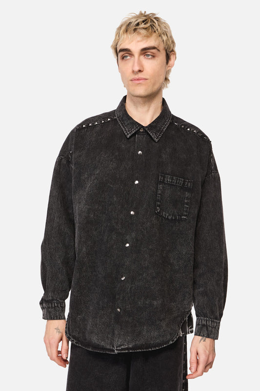 Dangerfield - Lawless Stud LS Shirt - black