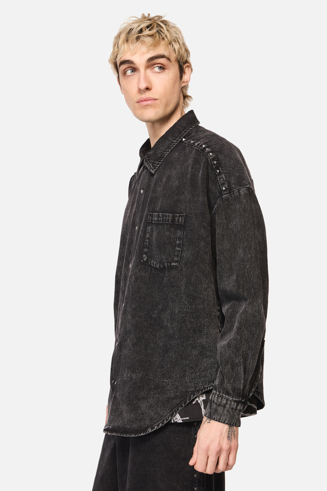 Dangerfield - Lawless Stud LS Shirt - black