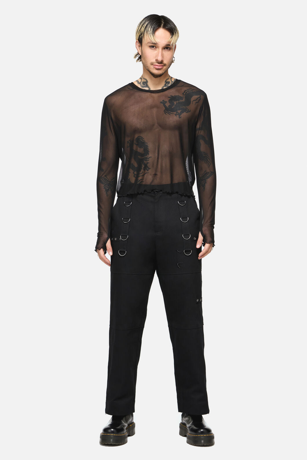Dangerfield - Batz Cropped Mesh Top - black