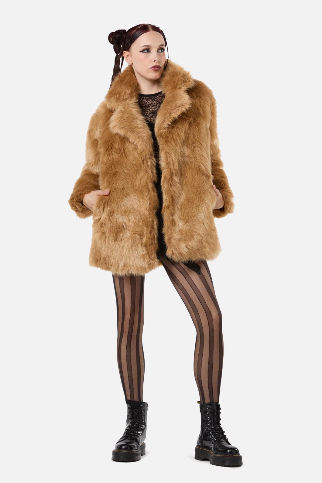 Dangerfield - Harry Faux Fur Jacket - tan