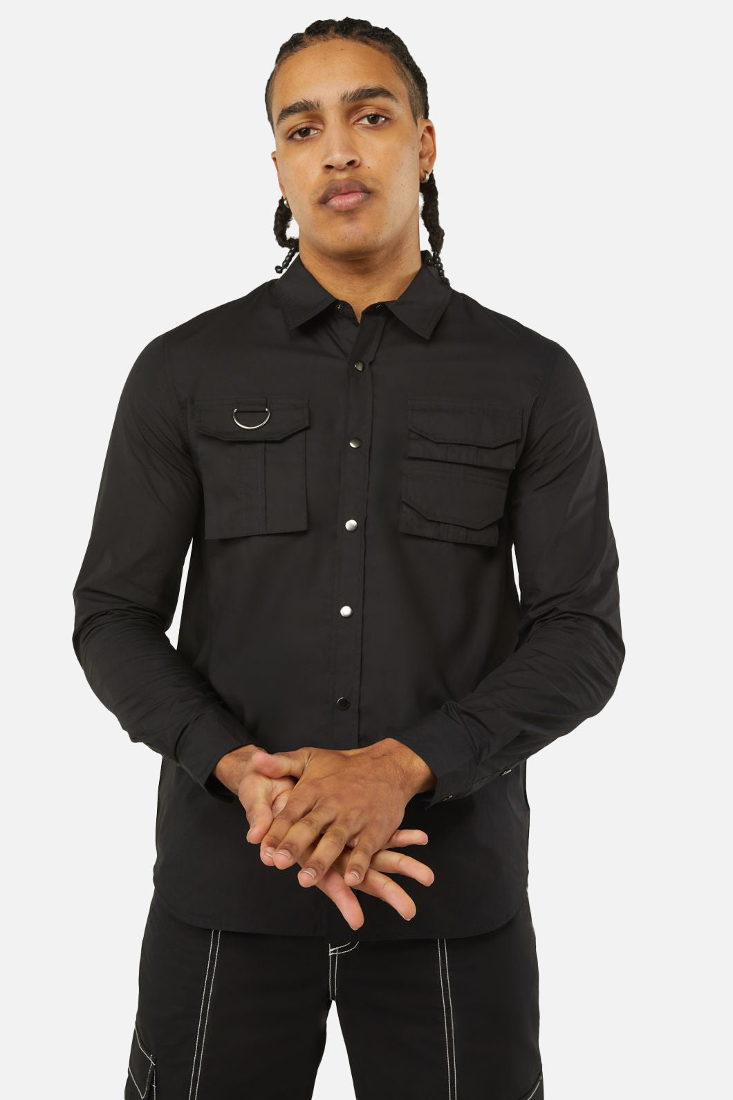 Dangerfield - Field Work Utility Long Sleeve Shirt - black