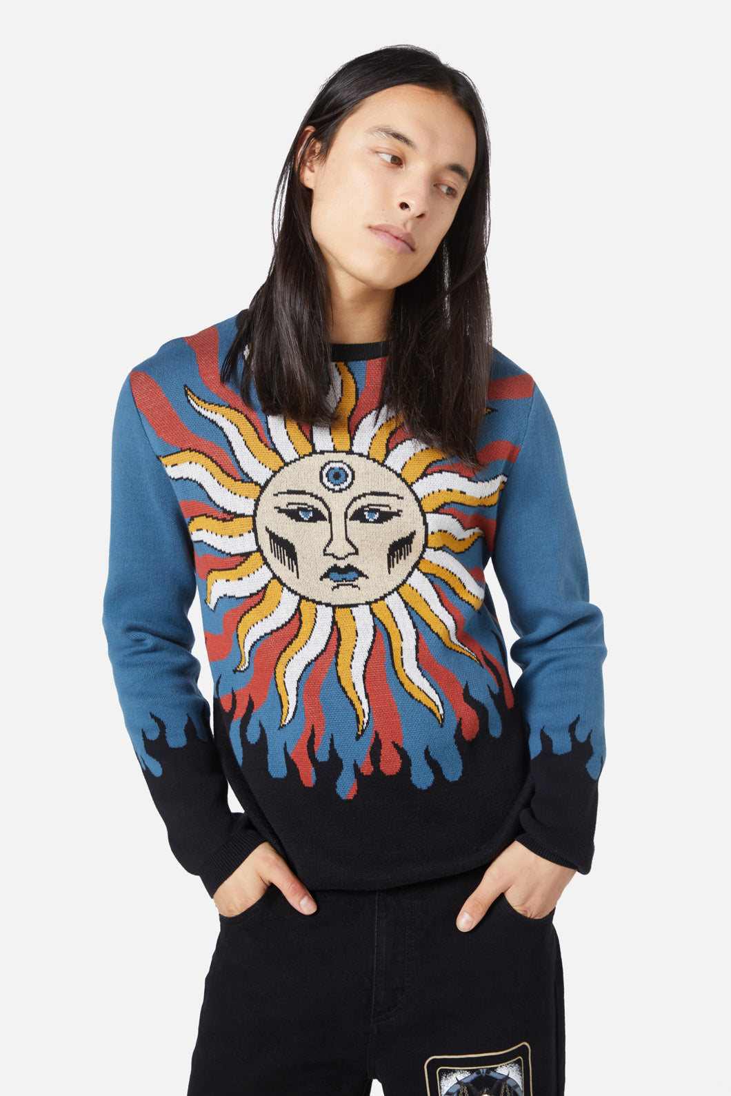 Dangerfield - Traditional Tarot Knit Jumper - blue