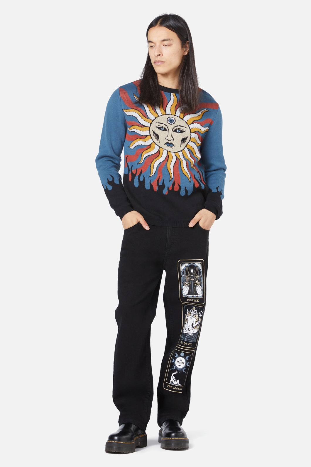 Dangerfield - Traditional Tarot Knit Jumper - blue