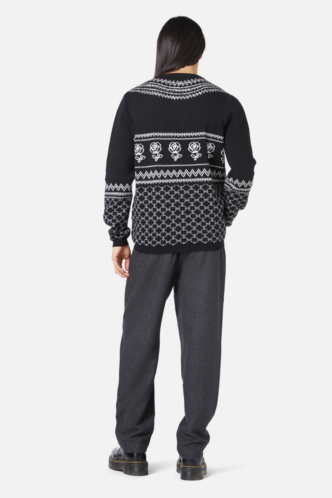 Dangerfield - Memento Mori Fairisle Knit - black
