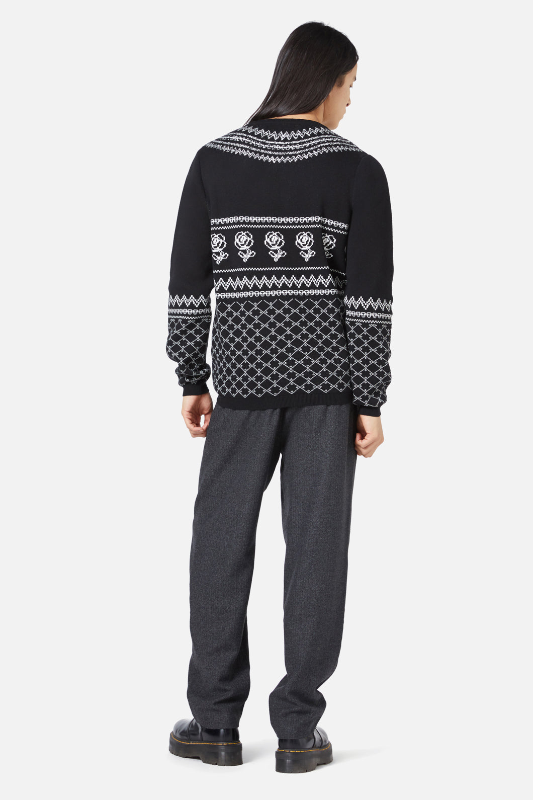 Dangerfield - Memento Mori Fairisle Knit - black