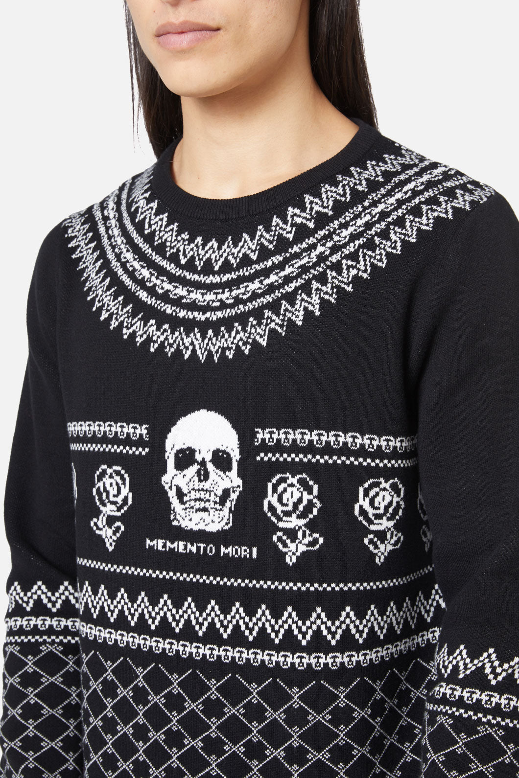 Dangerfield - Memento Mori Fairisle Knit - black