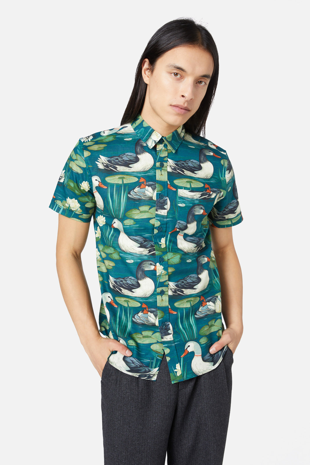 Dangerfield - Duck To Water SS Shirt - blue