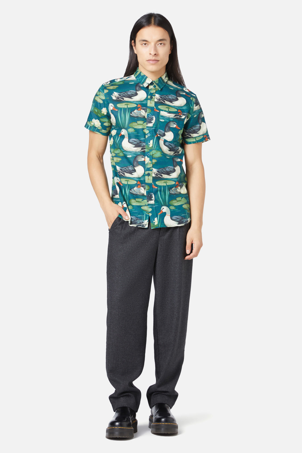 Dangerfield - Duck To Water SS Shirt - blue