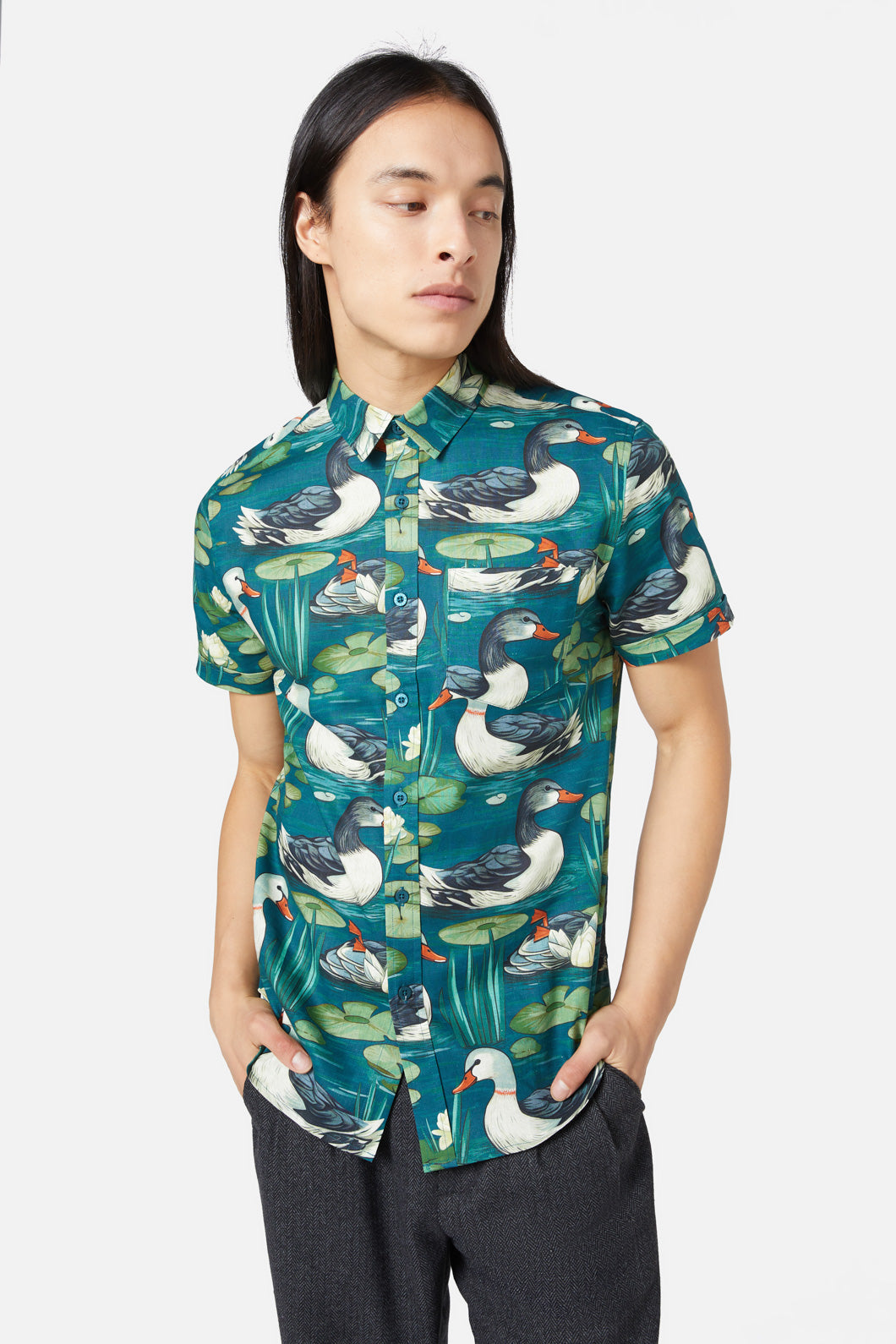 Dangerfield - Duck To Water SS Shirt - blue