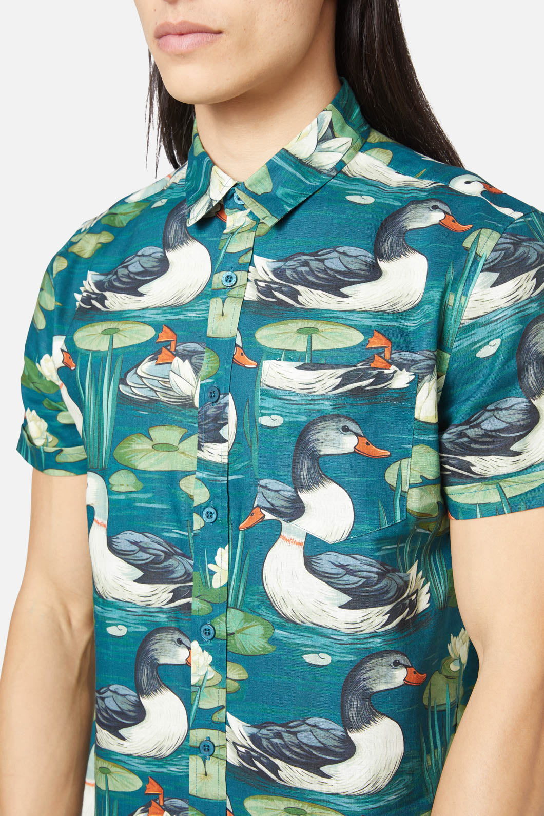 Dangerfield - Duck To Water SS Shirt - blue