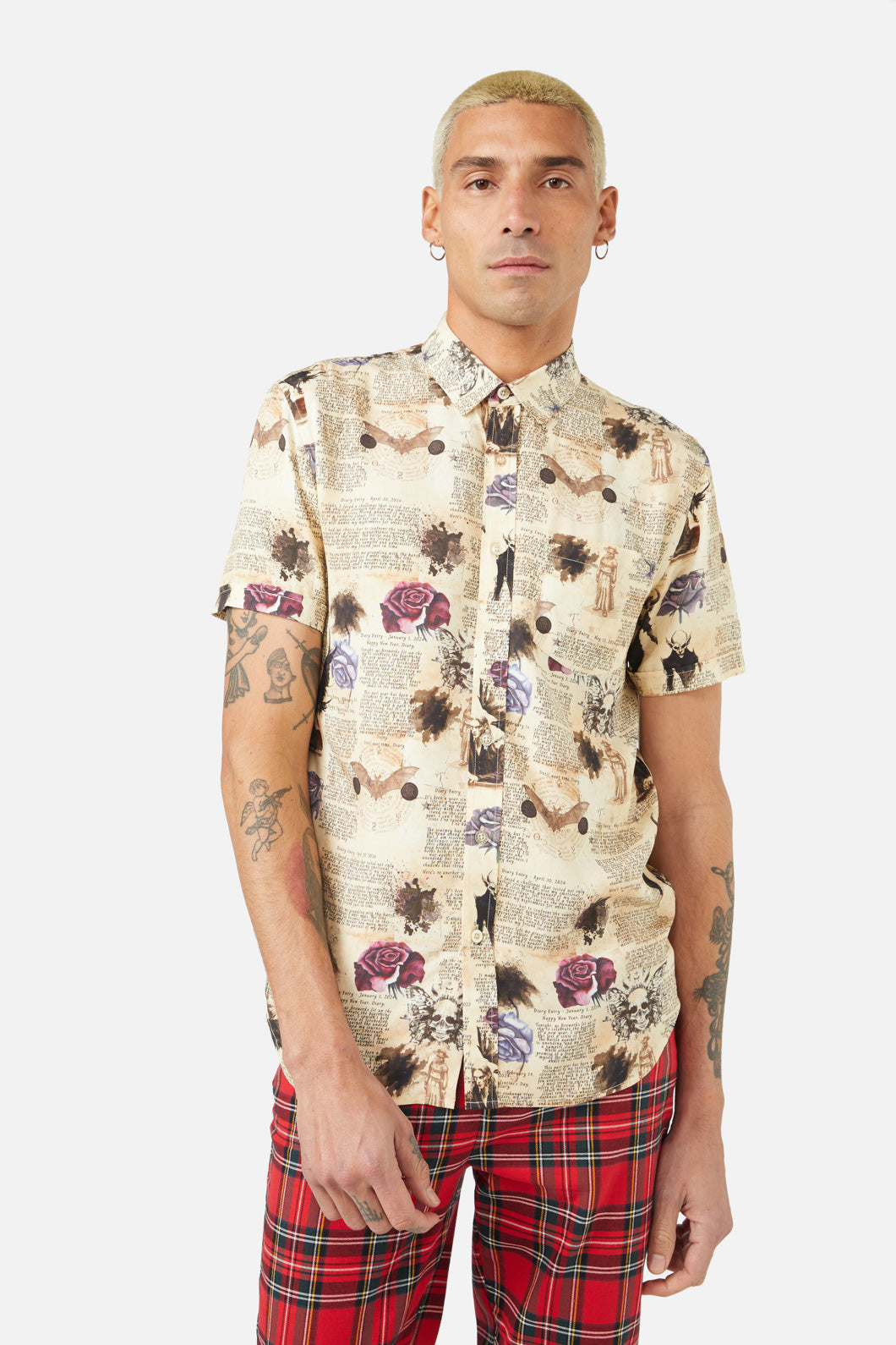 Dangerfield - Ruled Journal SS Shirt - cream
