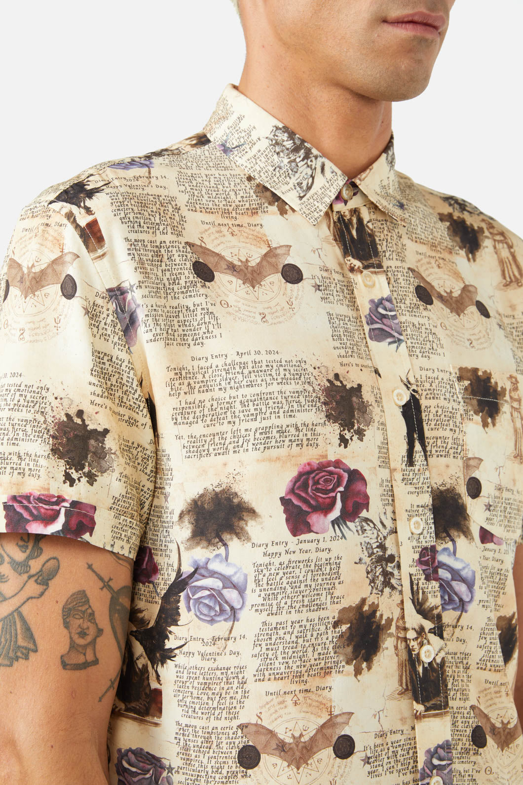Dangerfield - Ruled Journal SS Shirt - cream