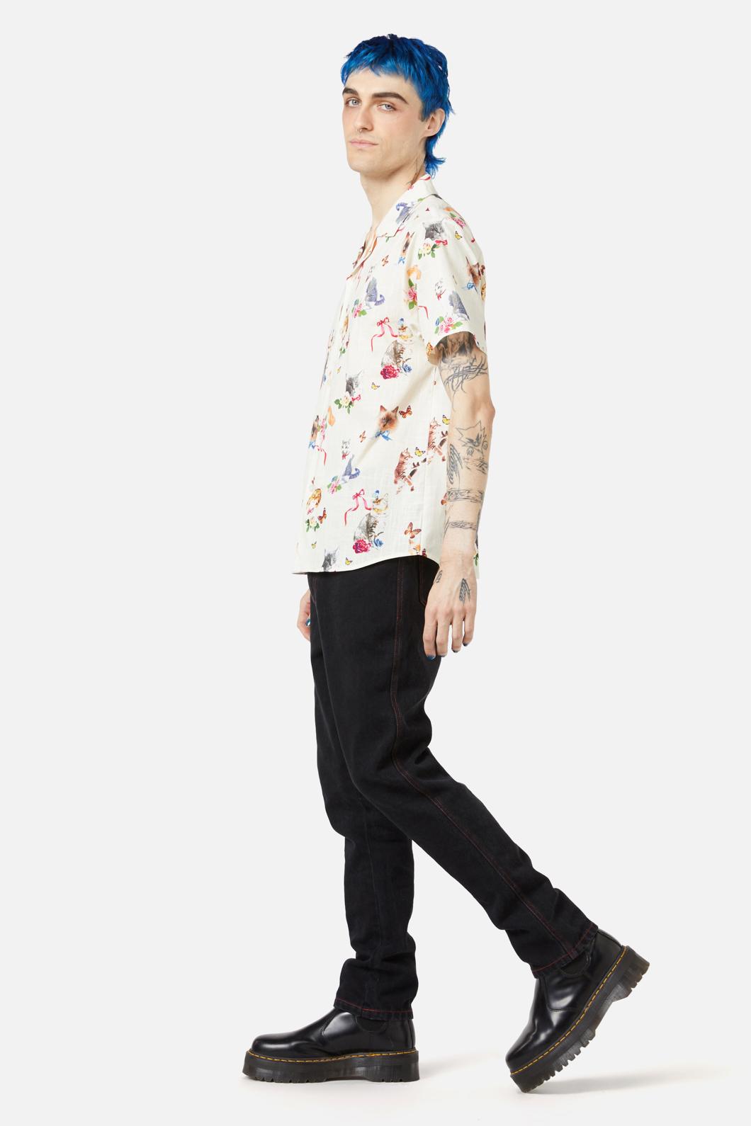Dangerfield - Kitsch Kitty SS Shirt - cream