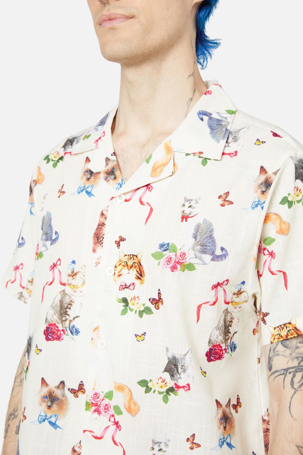 Dangerfield - Kitsch Kitty SS Shirt - cream