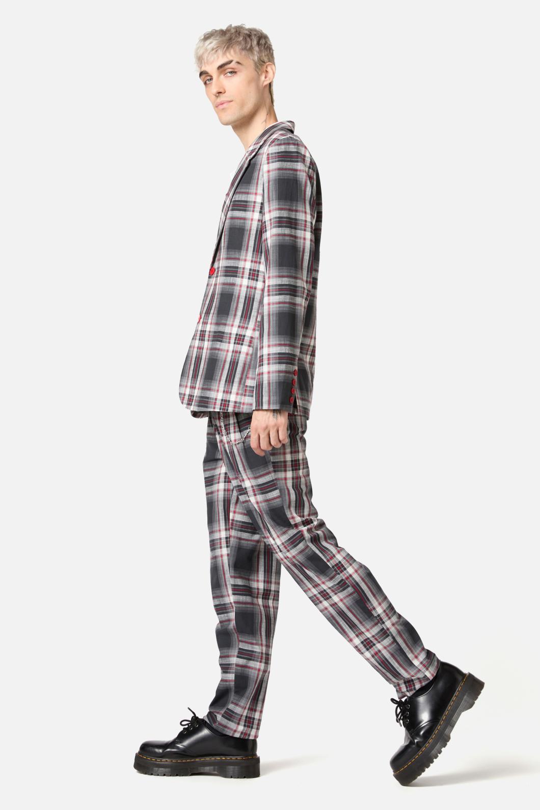 Dangerfield - Moggy Tartan Blazer - grey