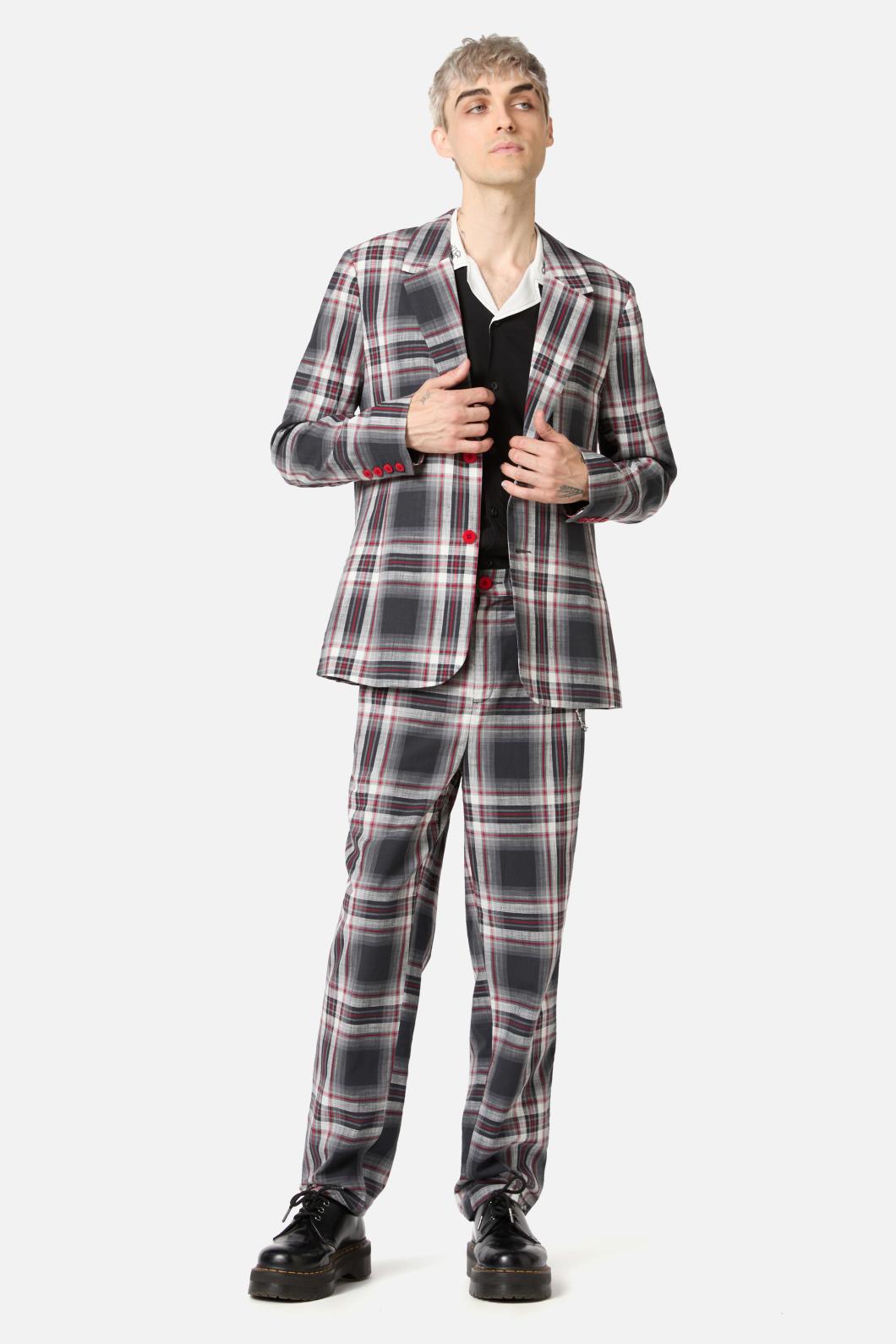 Dangerfield - Moggy Tartan Blazer - grey