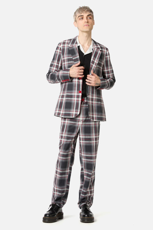 Dangerfield - Moggy Tartan Blazer - grey