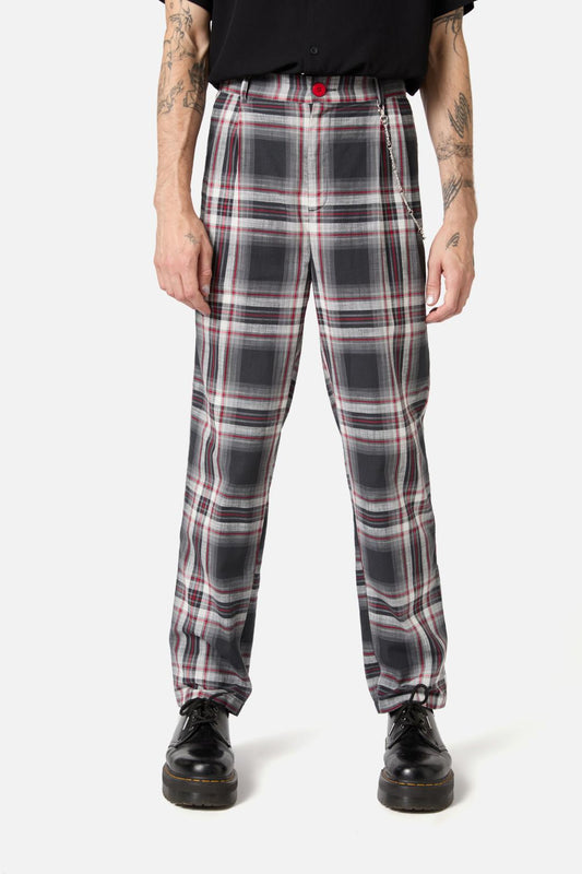 Dangerfield - Moggy Tartan Pants - grey