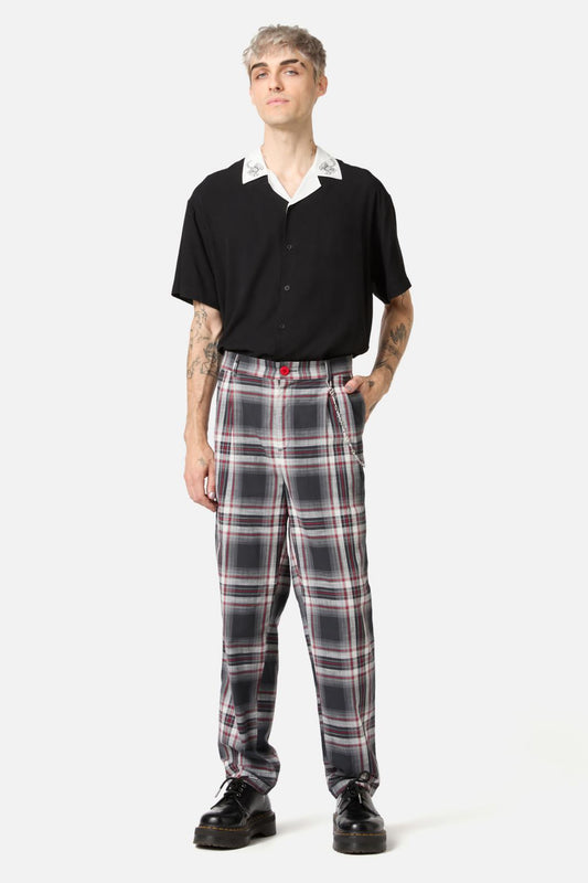 Dangerfield - Moggy Tartan Pants - grey