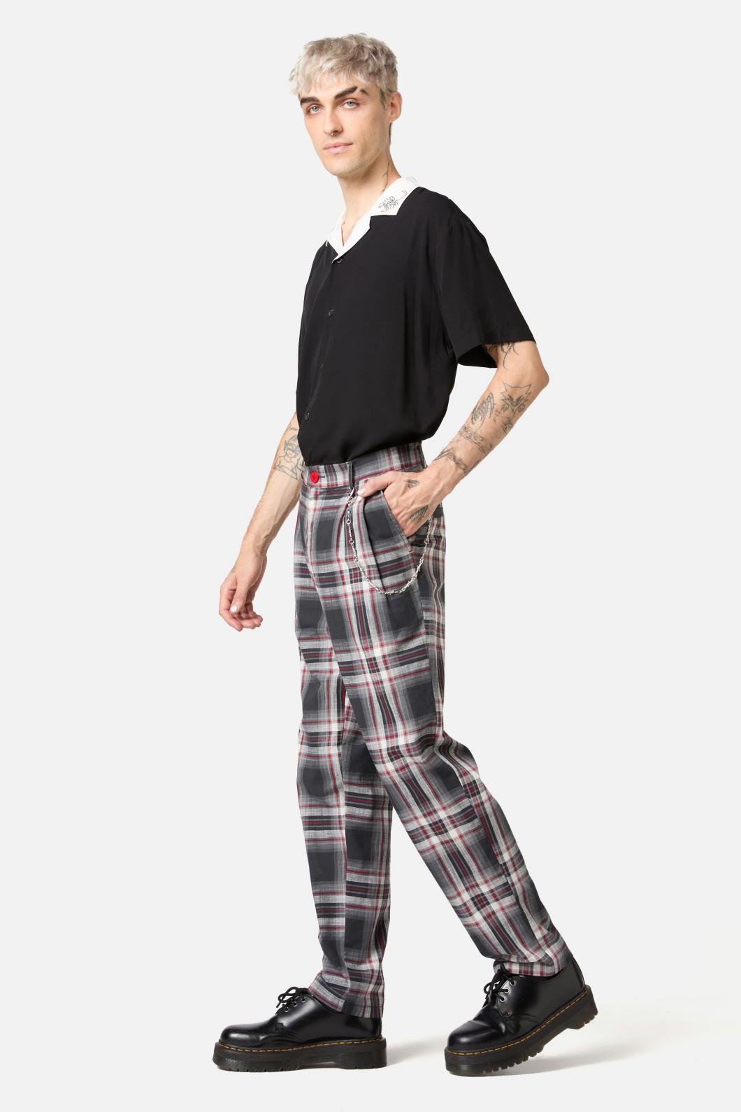 Dangerfield - Moggy Tartan Pants - grey
