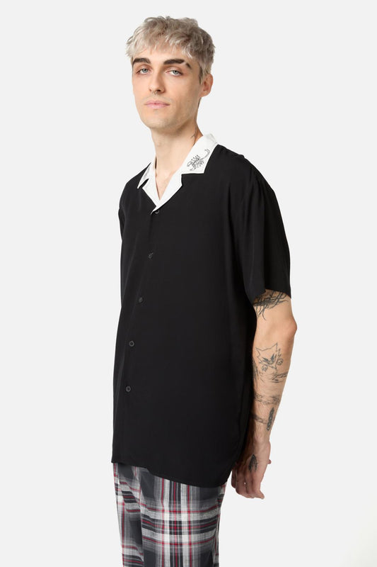 Dangerfield - ScorpionContrastCollarGothShir - black