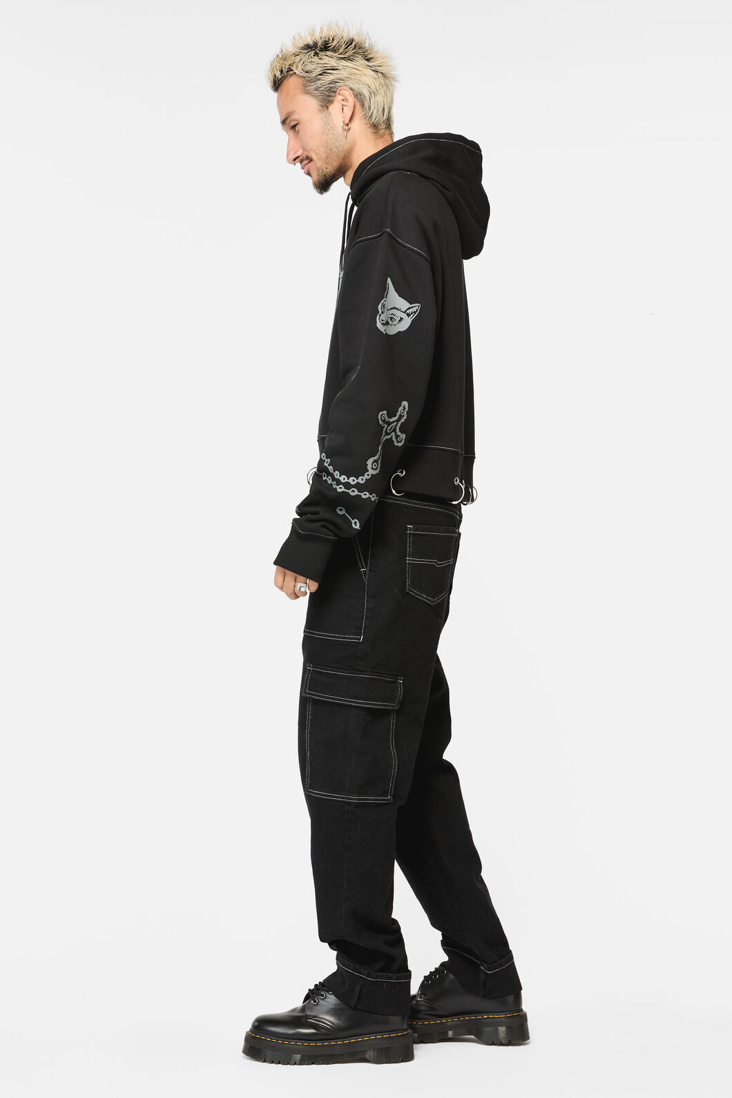 Dangerfield - Scorpion Gothic Crop Hoodie - black