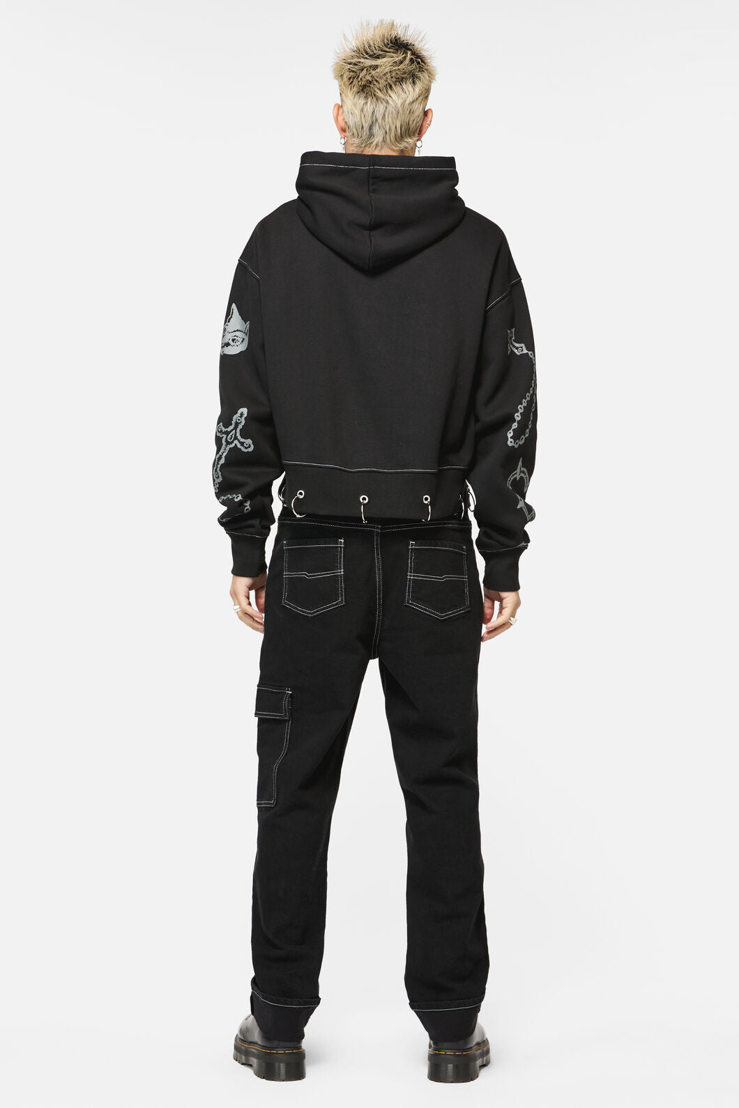 Dangerfield - Scorpion Gothic Crop Hoodie - black