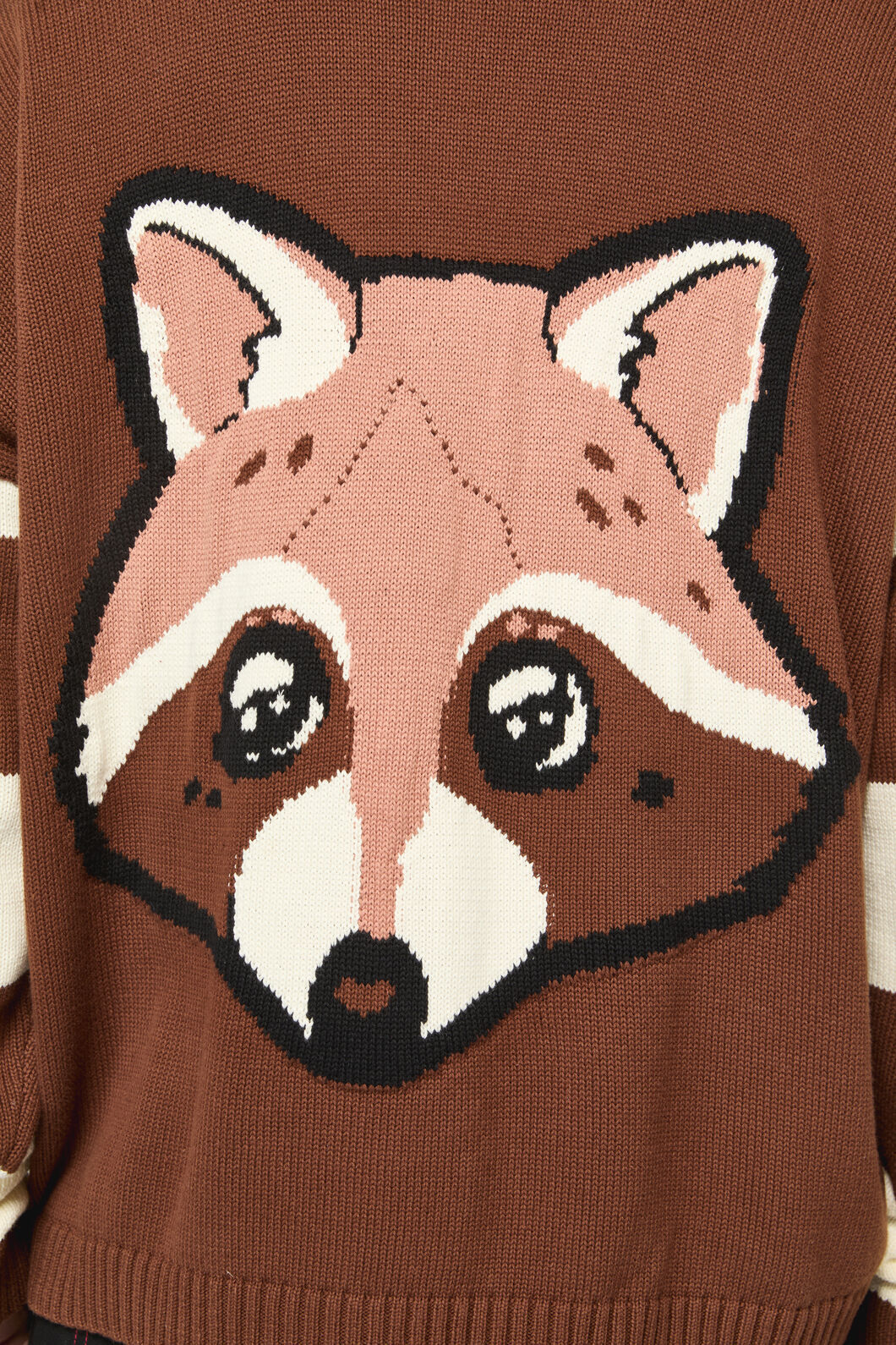 Dangerfield - Racoon Stripes Cardigan - brown-cream