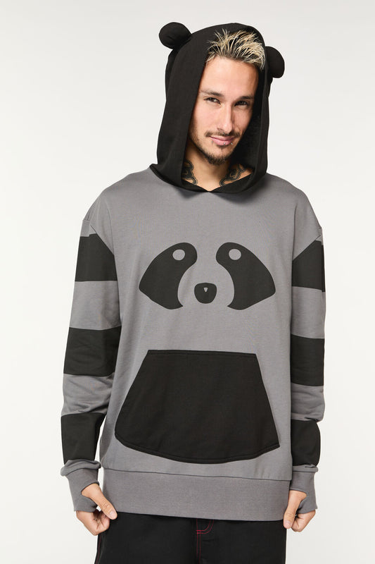 Dangerfield - Racoon Stripes Hoodie - black-grey