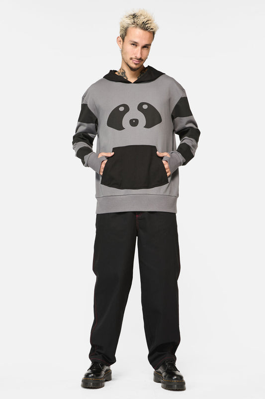 Dangerfield - Racoon Stripes Hoodie - black-grey