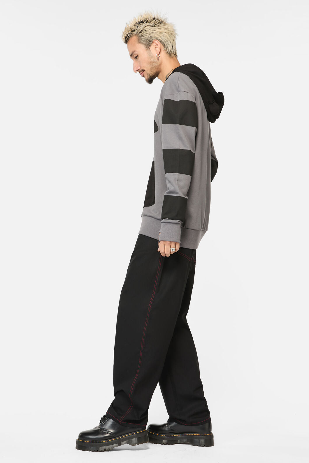 Dangerfield - Racoon Stripes Hoodie - black-grey