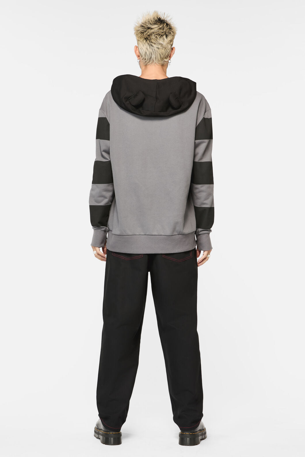 Dangerfield - Racoon Stripes Hoodie - black-grey