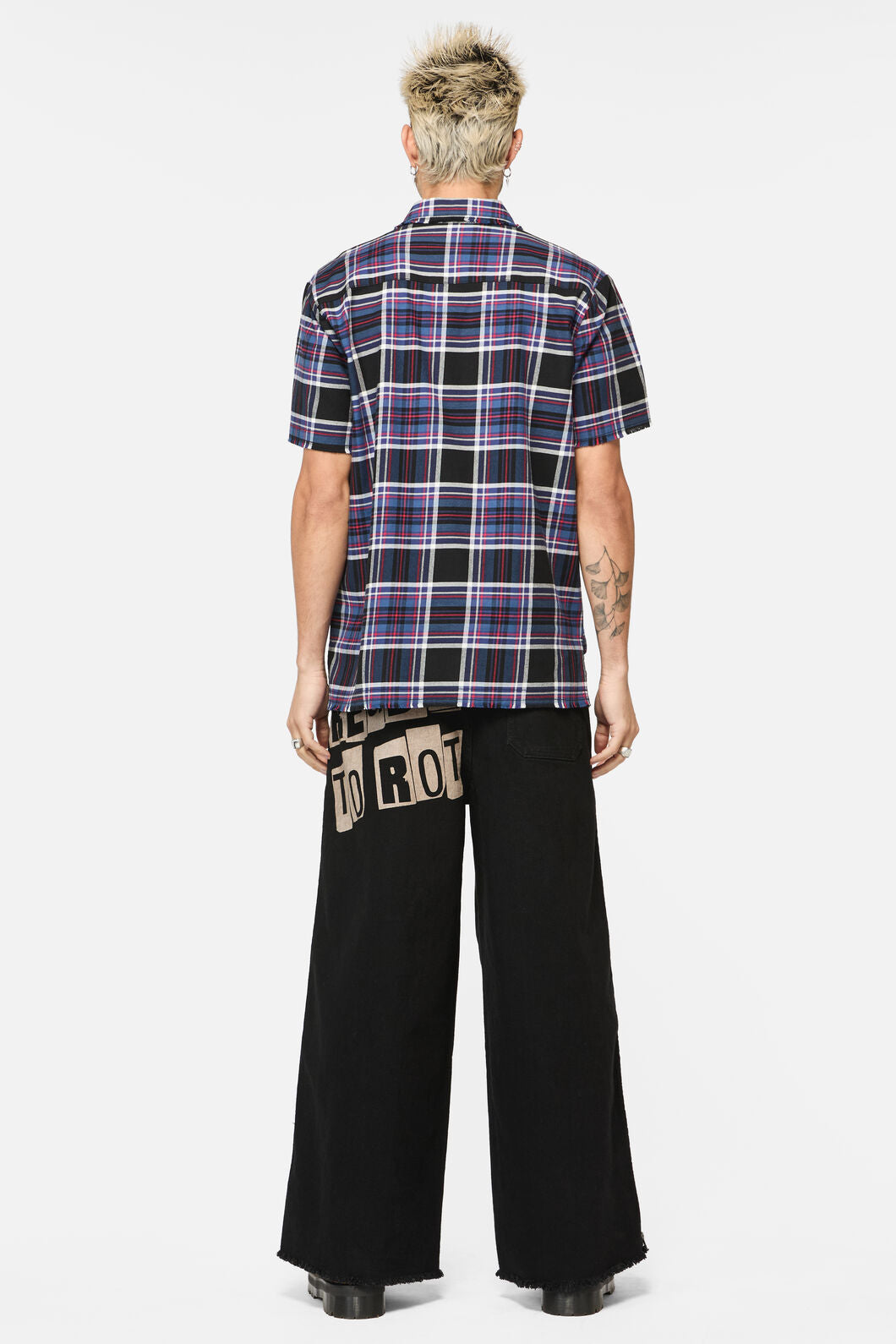 Dangerfield - Edgy Tartan SS Shirt - blue-red