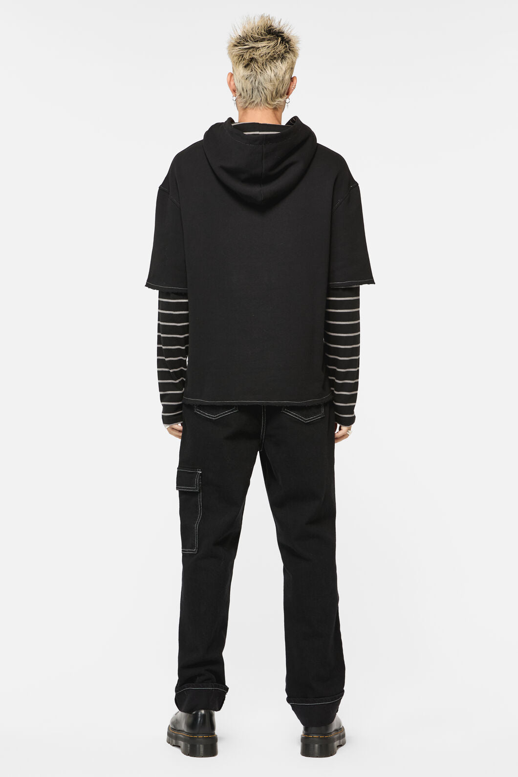 Dangerfield - Rot Contrast Sleeve Hoodie - black