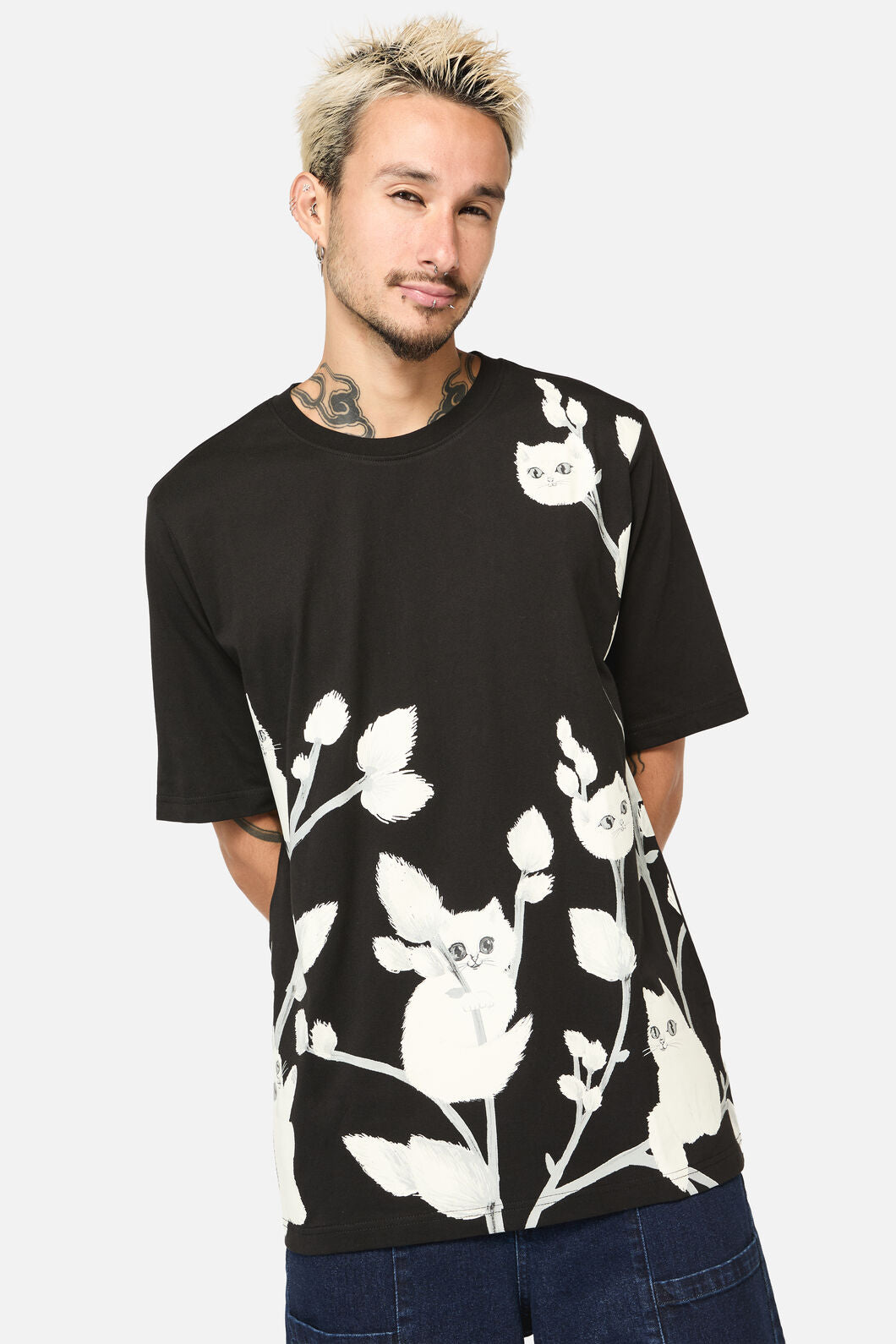 Dangerfield - Pussy Willow Print Tee - black