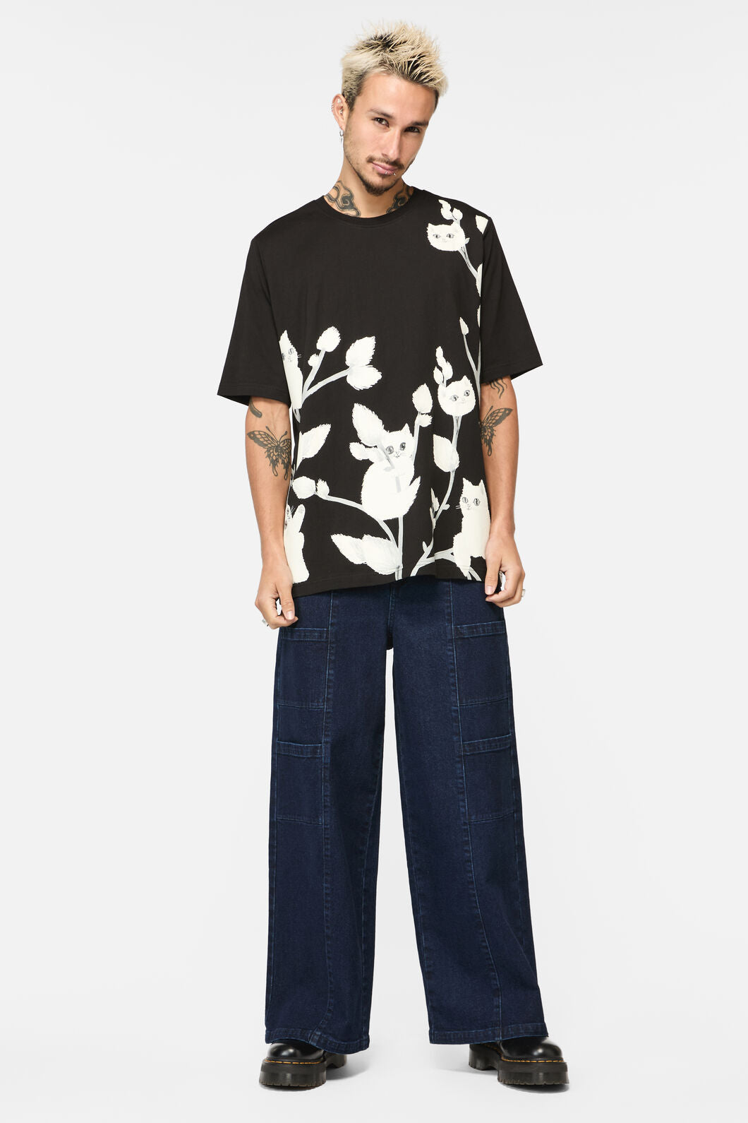 Dangerfield - Pussy Willow Print Tee - black