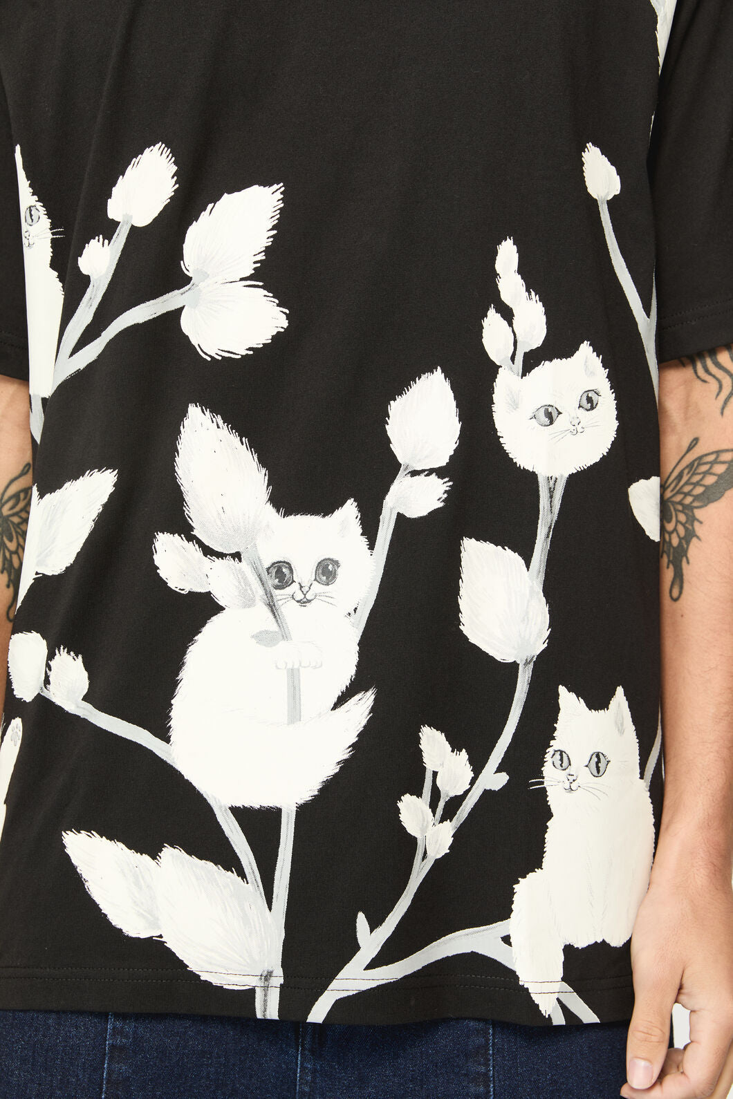 Dangerfield - Pussy Willow Print Tee - black